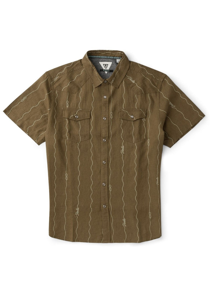 Vissla Round Up Shirt in Dark Earth