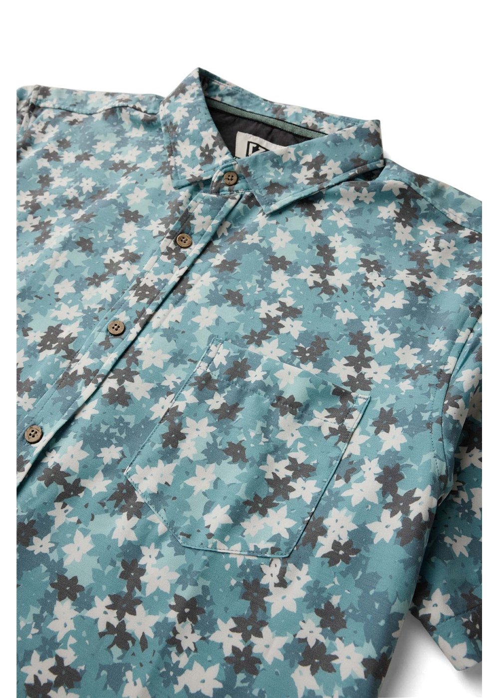 Vissla Jungalo Hybrid Eco Shirt in Maui Blue, view 3