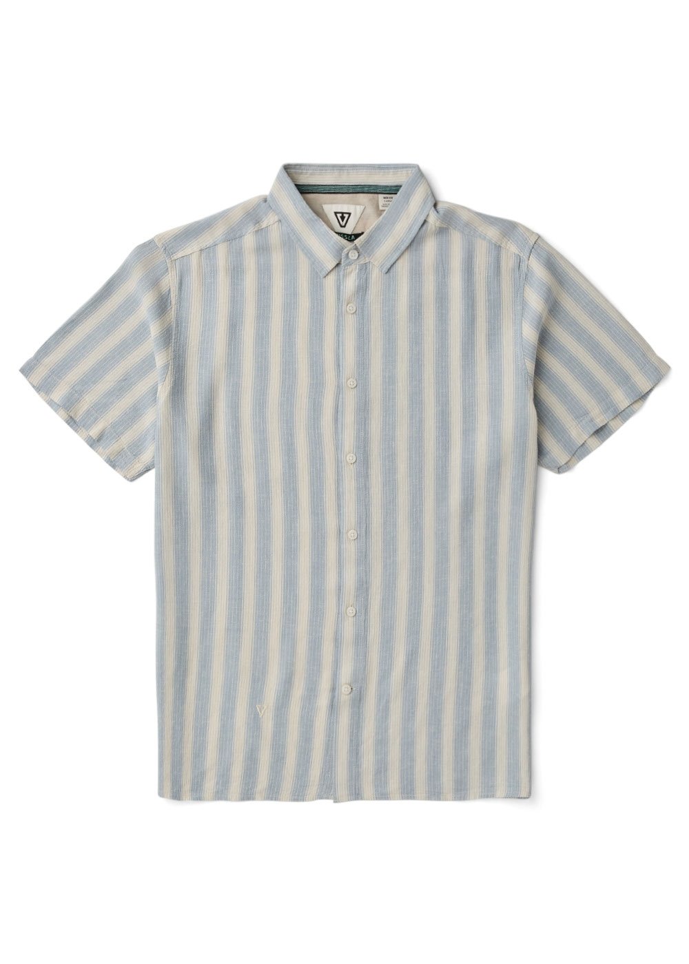 Vissla Grad Stripe Shirt in Faded Denim