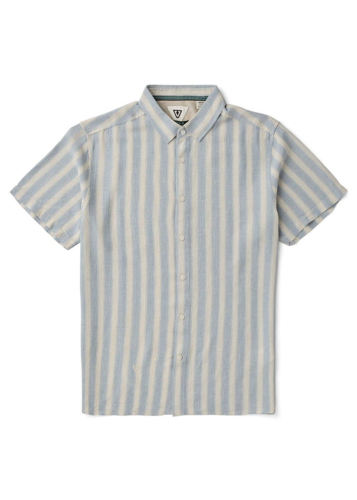 Vissla Grad Stripe Shirt in Faded Denim