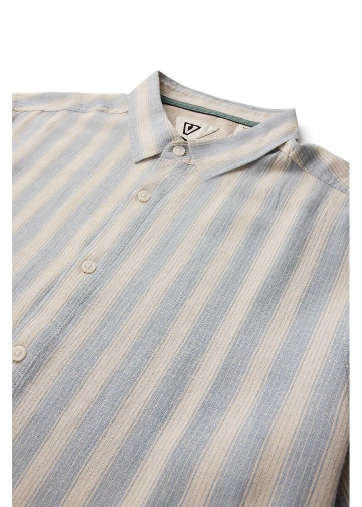 Vissla Grad Stripe Shirt in Faded Denim, view 4