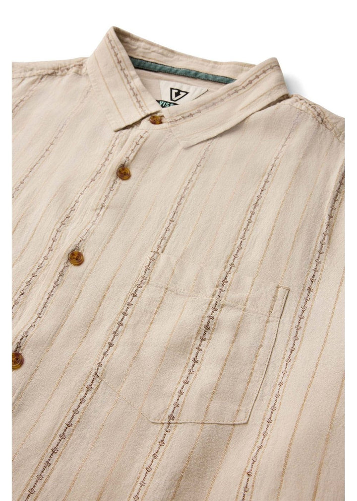 Vissla Linen Pin Shirt in Sand, view 4