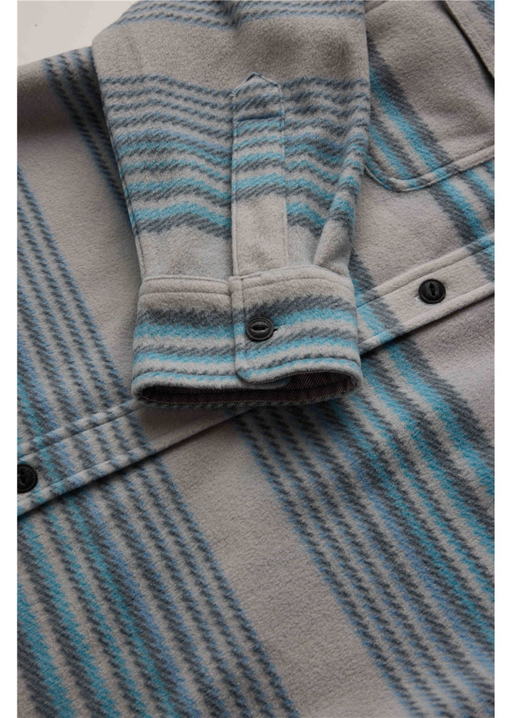 Vissla Eco-Zy Ls Polar Flannel in Storm Grey, view 3