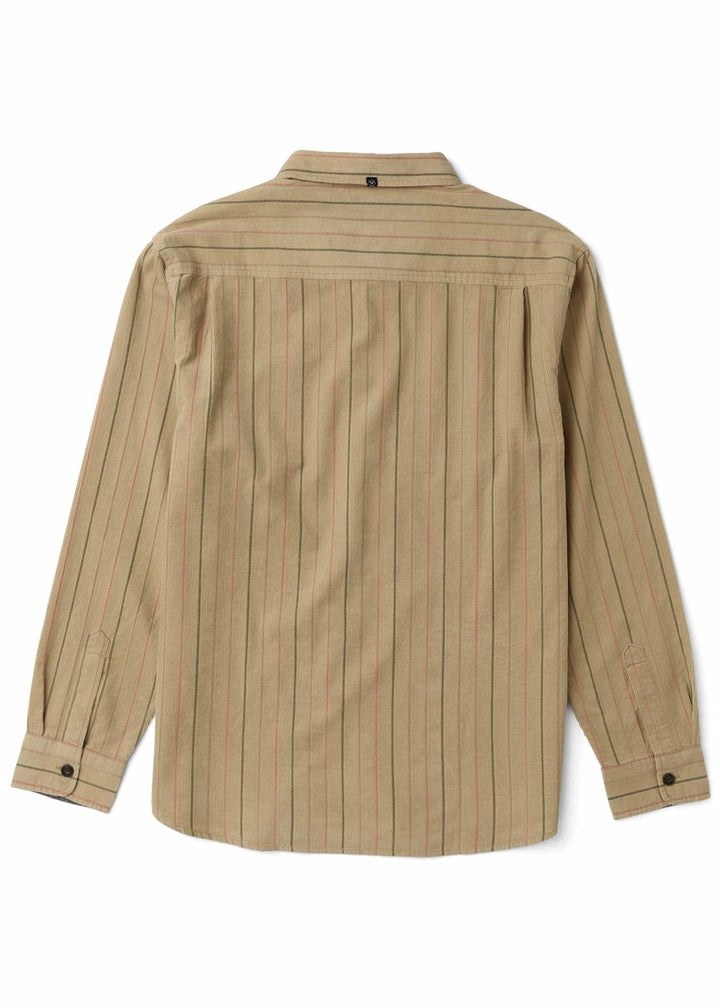 Vissla Rails Cord Printed Eco Ls Shirt in Light Khaki, view 3
