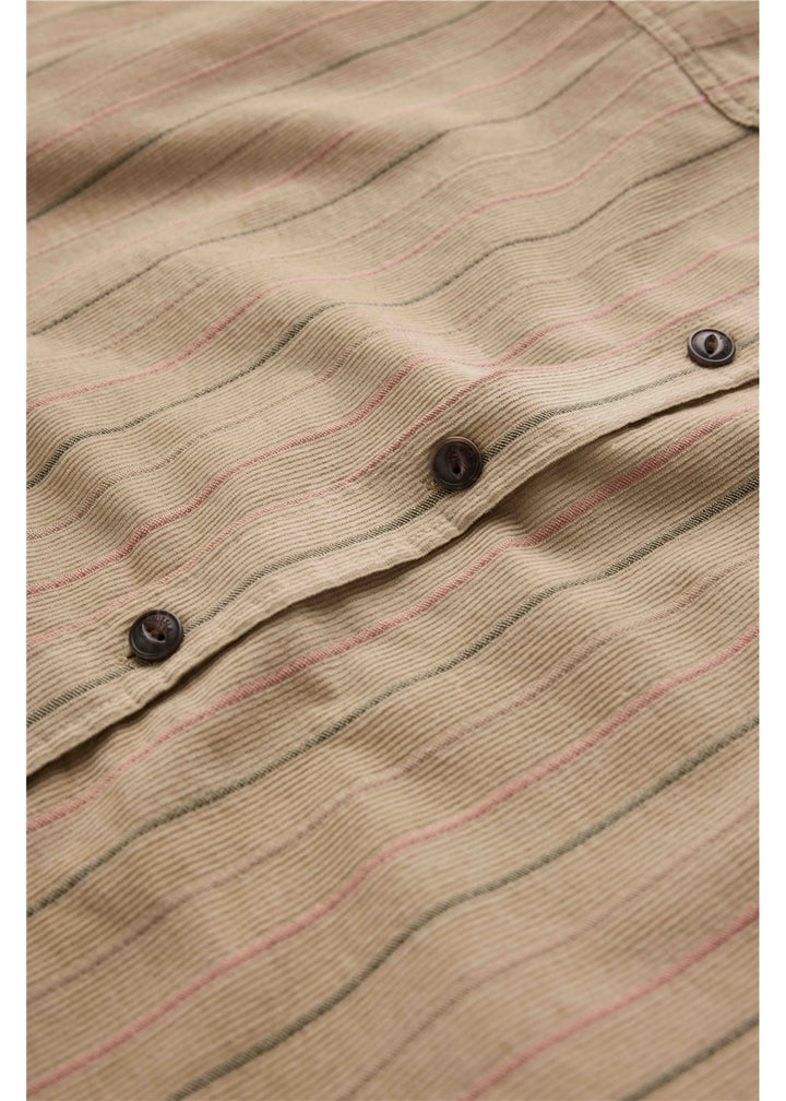 Vissla Rails Cord Printed Eco Ls Shirt in Light Khaki, view 4