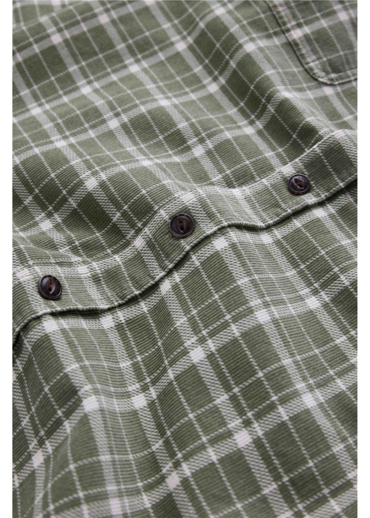 Vissla Rails Cord Printed Eco Ls Shirt in Sage, view 4