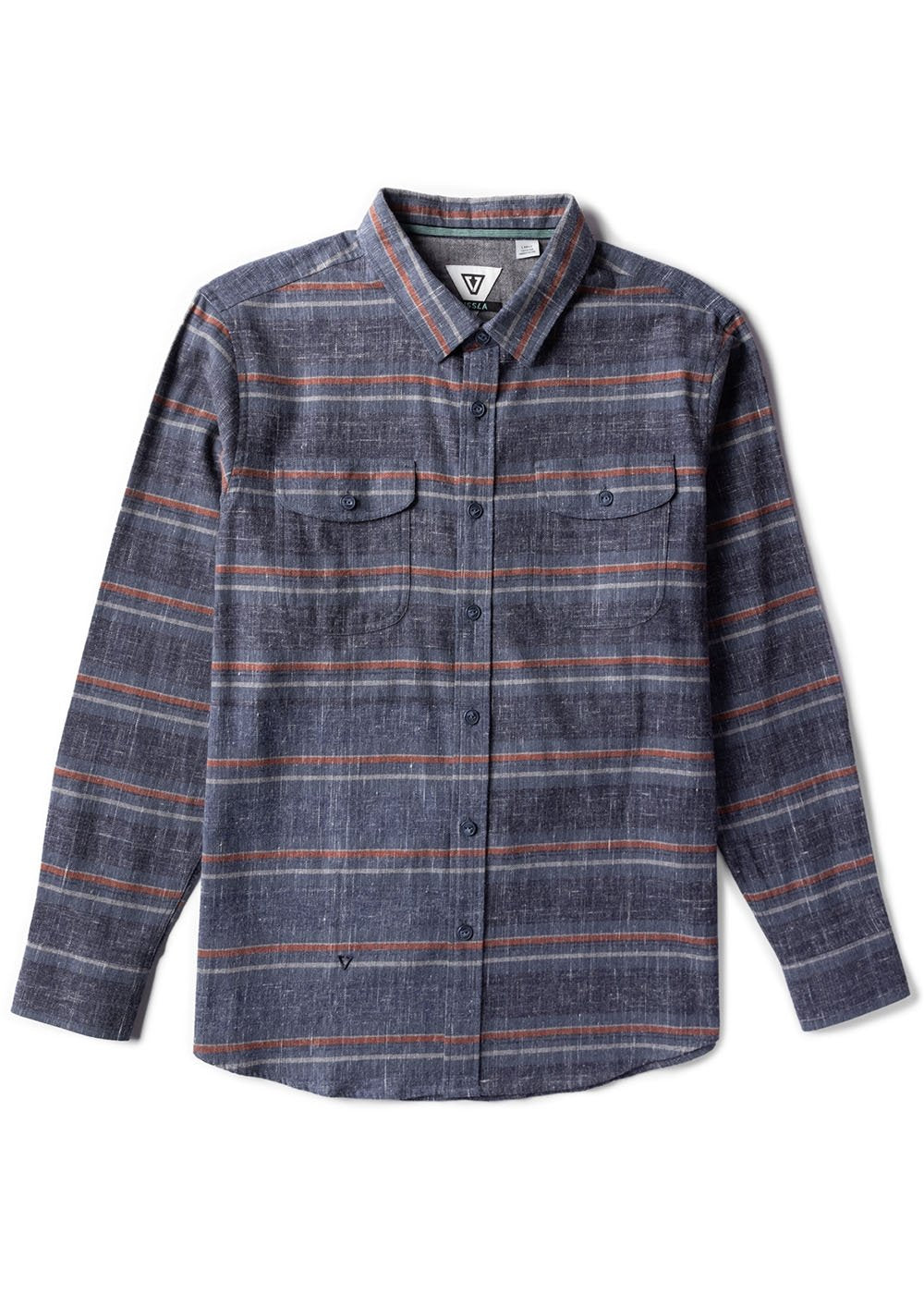 Vissla Central Coast Eco Ls Flannel in Navy Heather