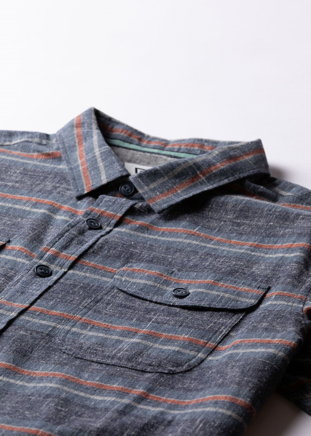 Vissla Central Coast Eco Ls Flannel in Navy Heather, view 4