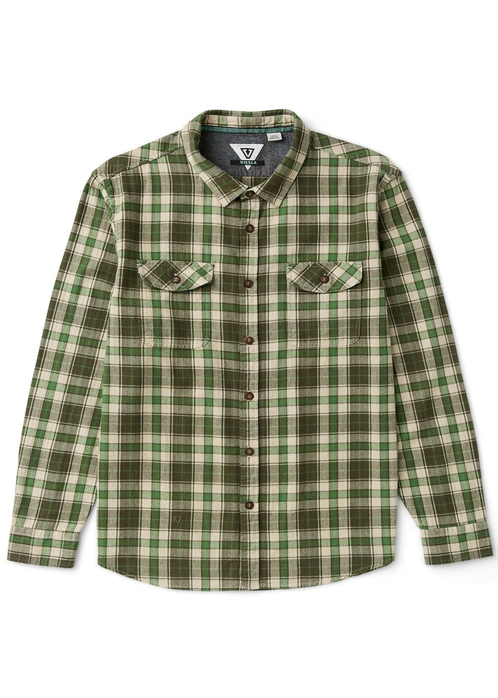 Vissla Central Coast Eco Ls Flannel in Vintage Green