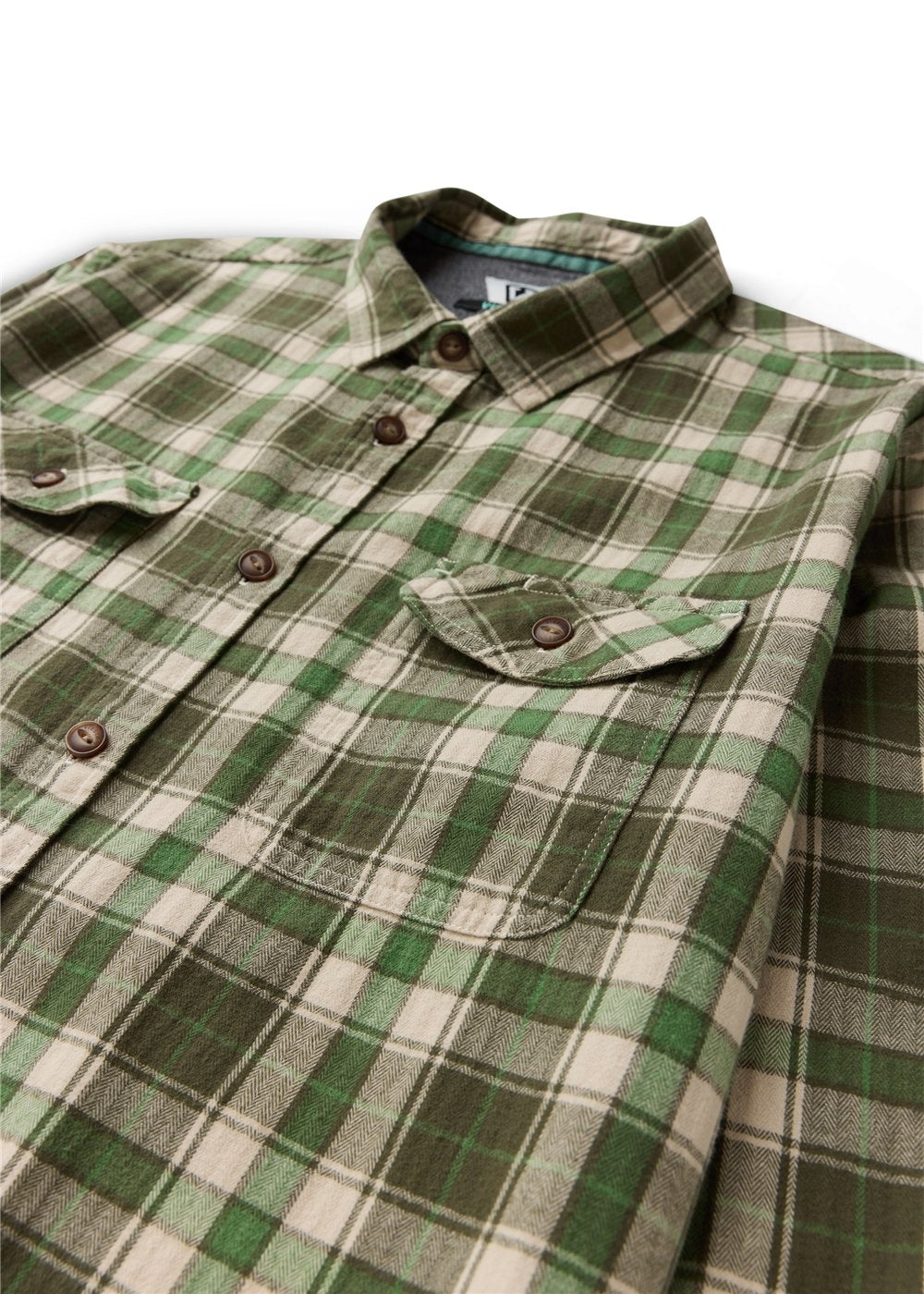 Vissla Central Coast Eco Ls Flannel in Vintage Green, view 8