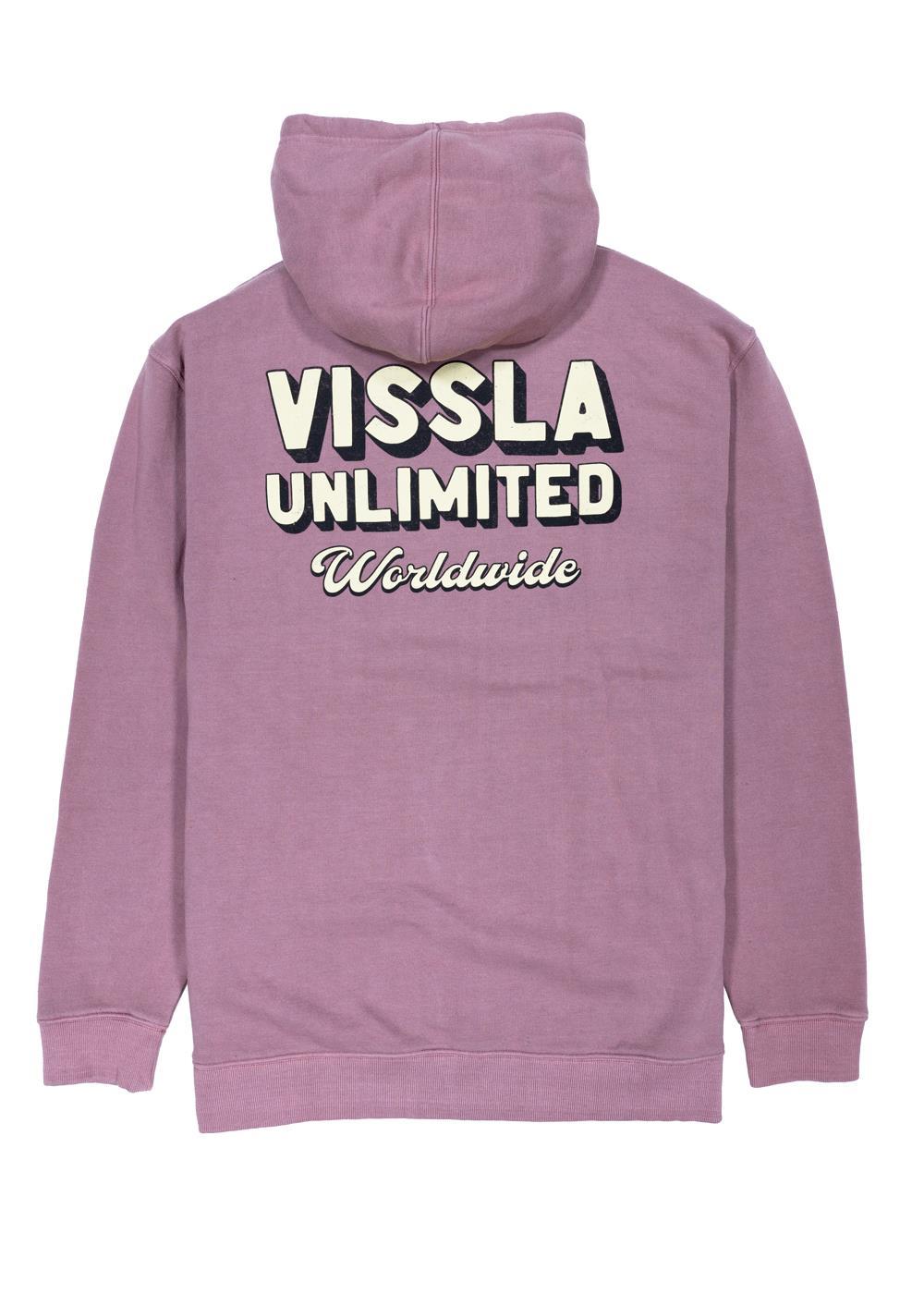 Vissla Drop Down Eco Fleece Pull Over Hoodie in Rose