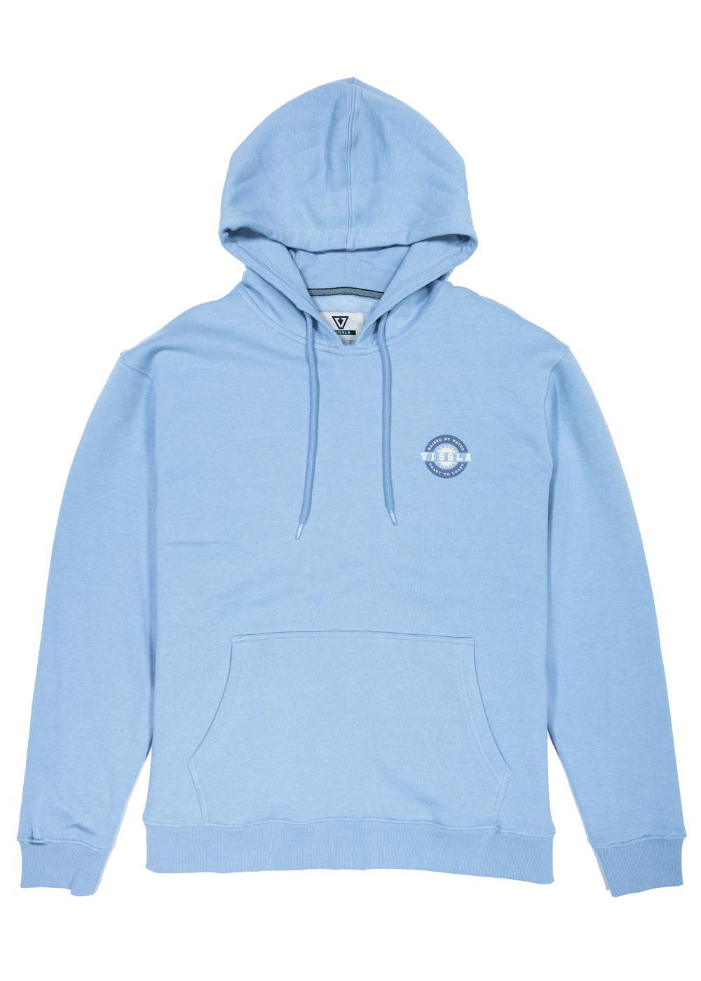 Vissla Drifting Away Eco Fleece Pull Over Hoodie in Faded Denim, view 2