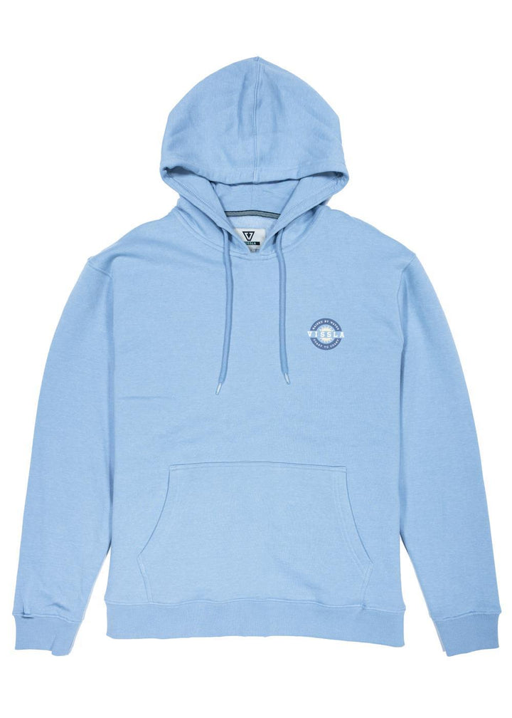 Vissla Drifting Away Eco Fleece Pull Over Hoodie in Faded Denim, view 2