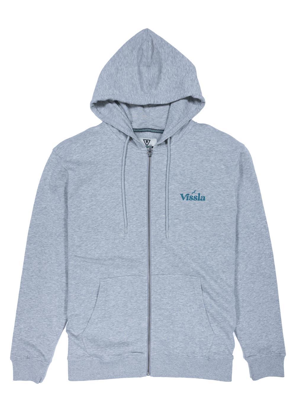 Vissla Extra Strength Eco Fleece Zip Hoodie in Steel, view 2
