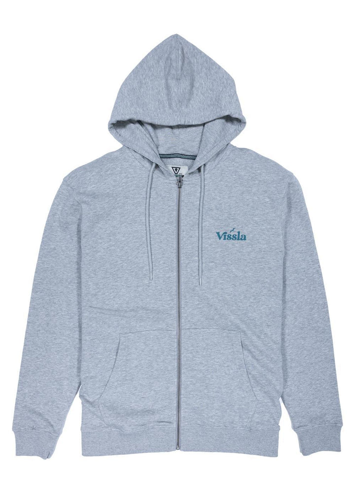 Vissla Extra Strength Eco Fleece Zip Hoodie in Steel, view 2