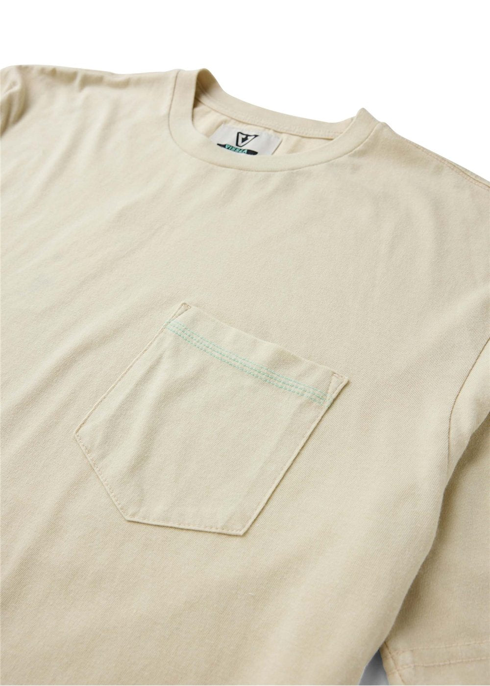 Vissla Solid Sets Cosmic Wash Pocket Tee in Dune, view 3