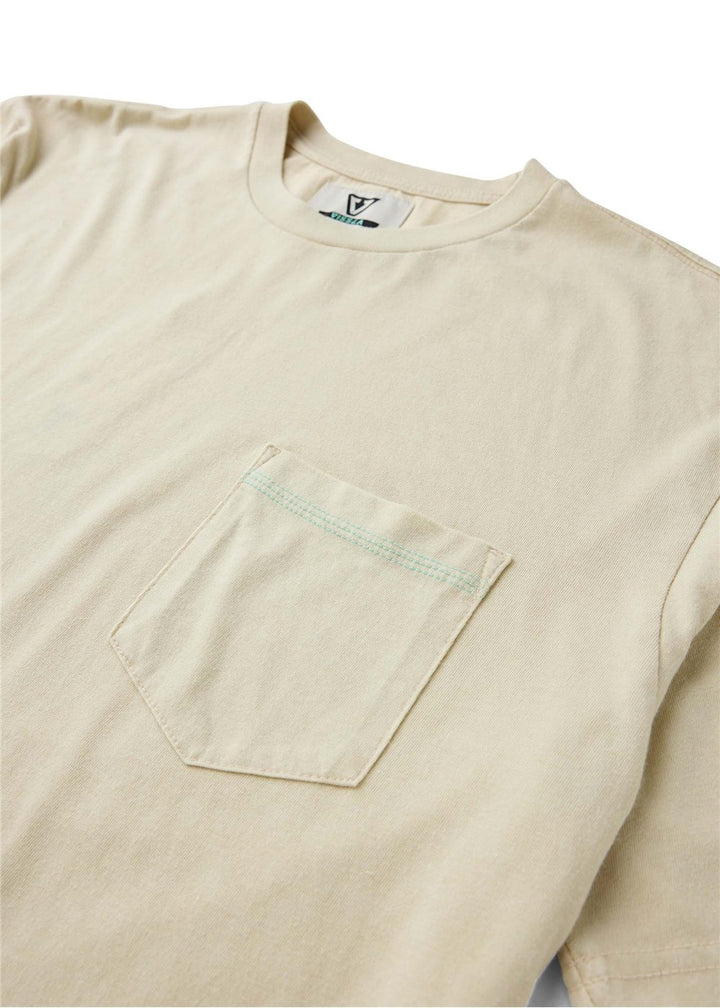 Vissla Solid Sets Cosmic Wash Pocket Tee in Dune, view 3