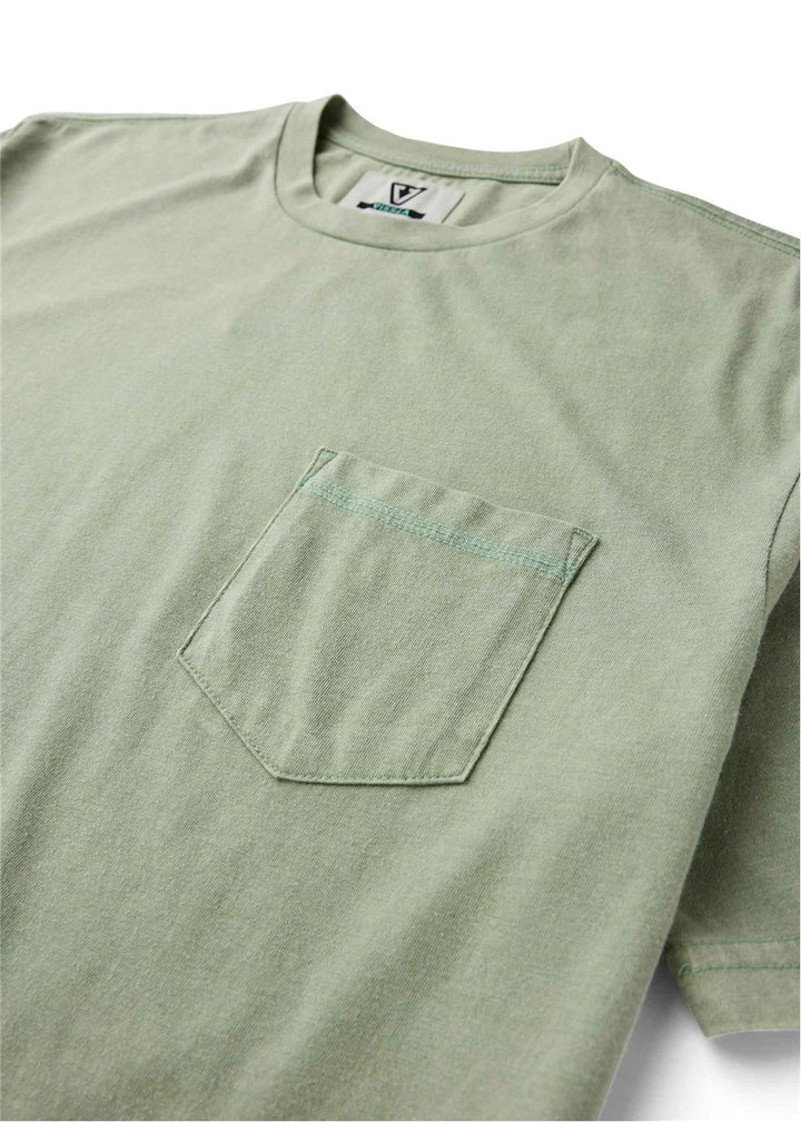 Vissla Solid Sets Cosmic Wash Pocket Tee in Sage, view 3