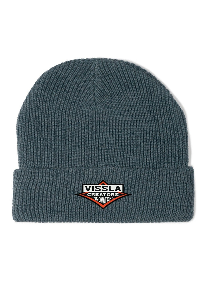 Vissla Solid Sets Eco Beanie in Dark Denim, view 2