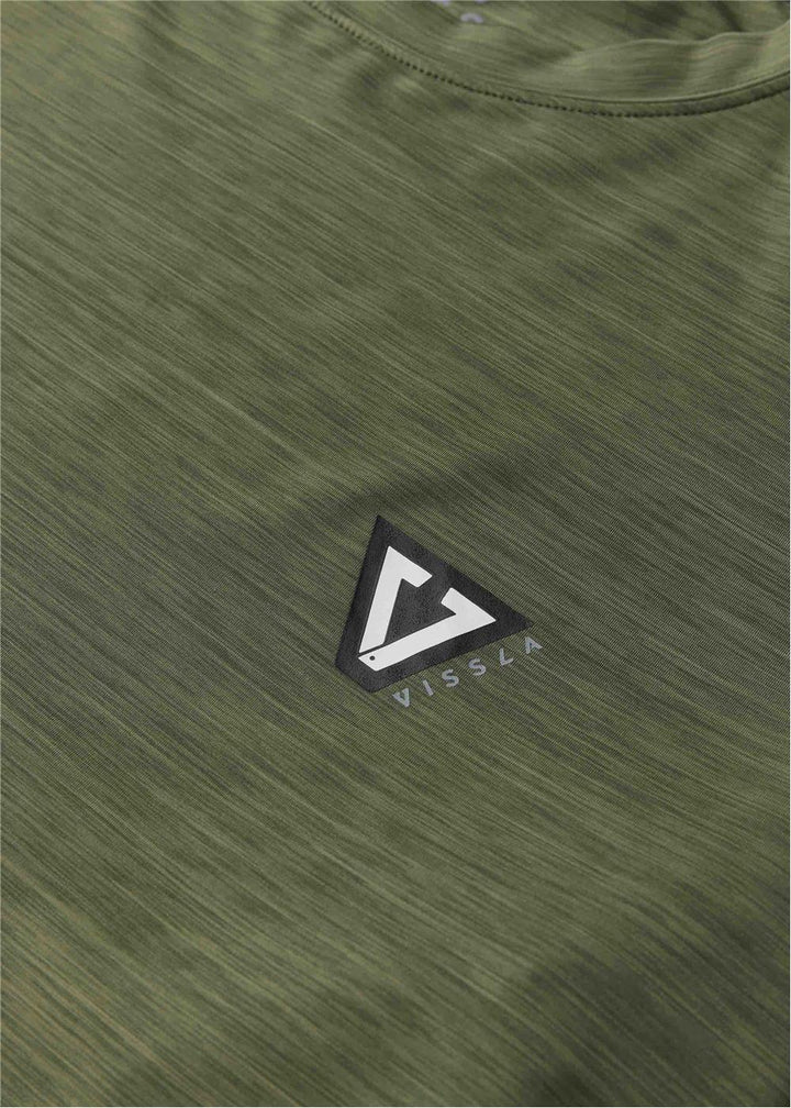 Vissla Twisted Eco Ss Sun Shirt in Army Heather, view 4