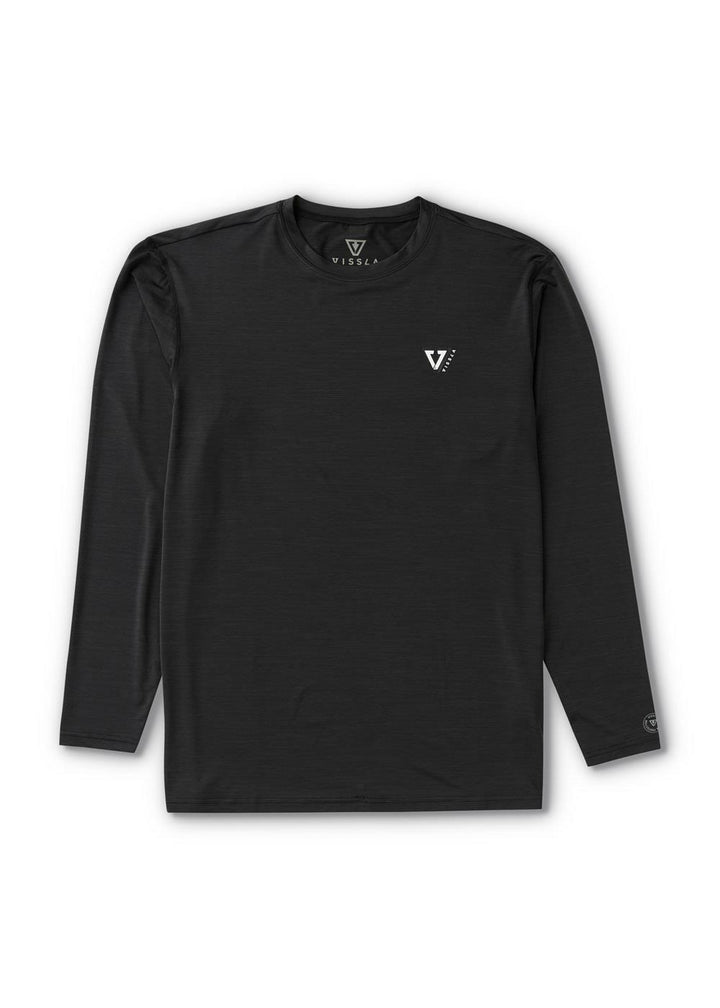 Vissla Twisted Eco Ls Sun Shirt in Black Heather, view 3