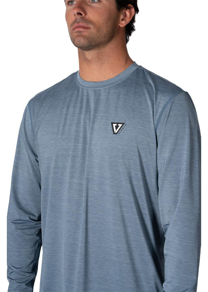 Vissla Twisted Eco Ls Sun Shirt in Slate Heather, view 4