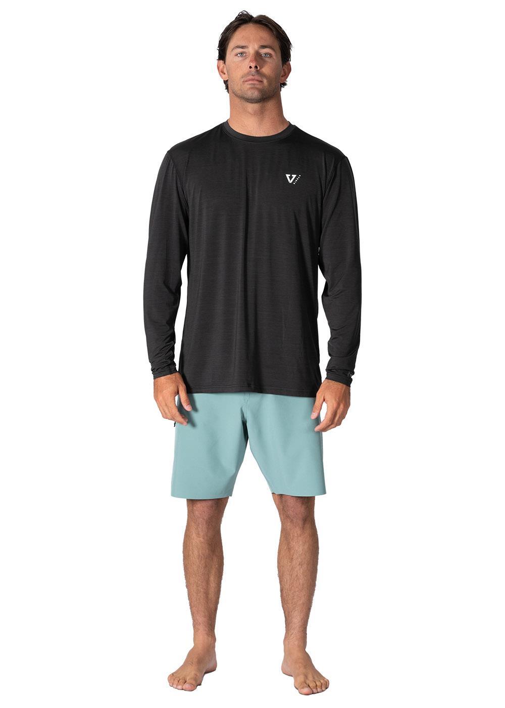 Vissla Twisted Eco Ls Sun Shirt in Black Heather
