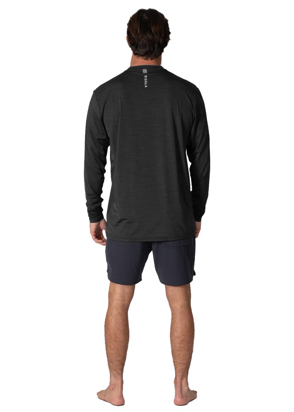 Vissla Twisted Eco Ls Sun Shirt in Black Heather, view 2