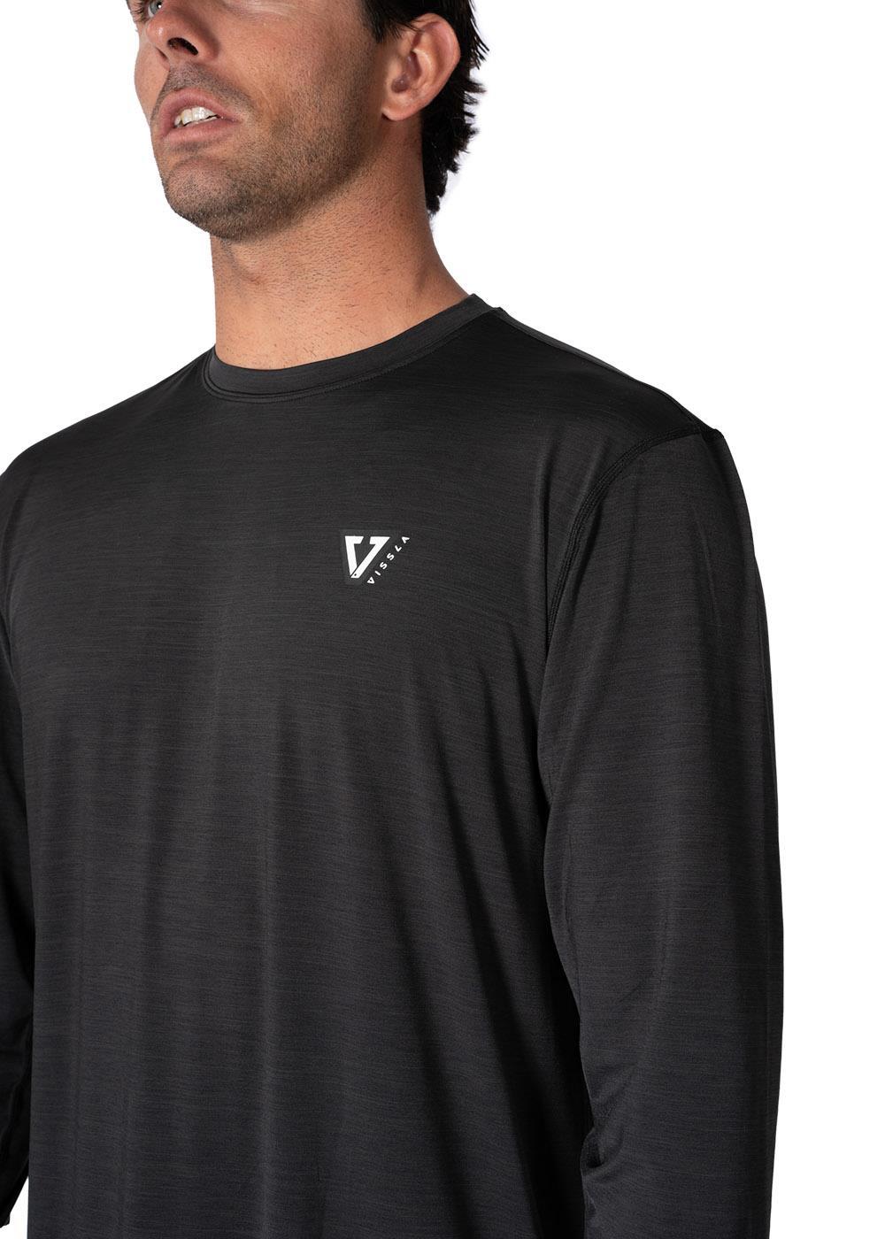 Vissla Twisted Eco Ls Sun Shirt in Black Heather, view 6