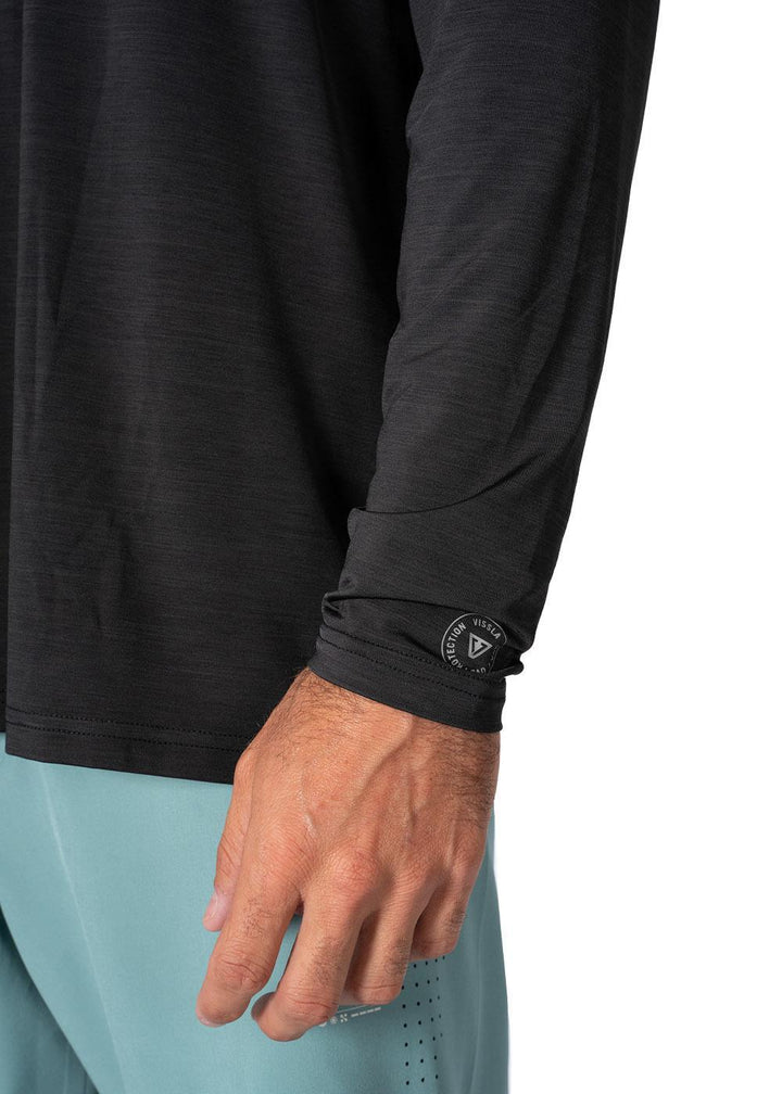 Vissla Twisted Eco Ls Sun Shirt in Black Heather, view 7