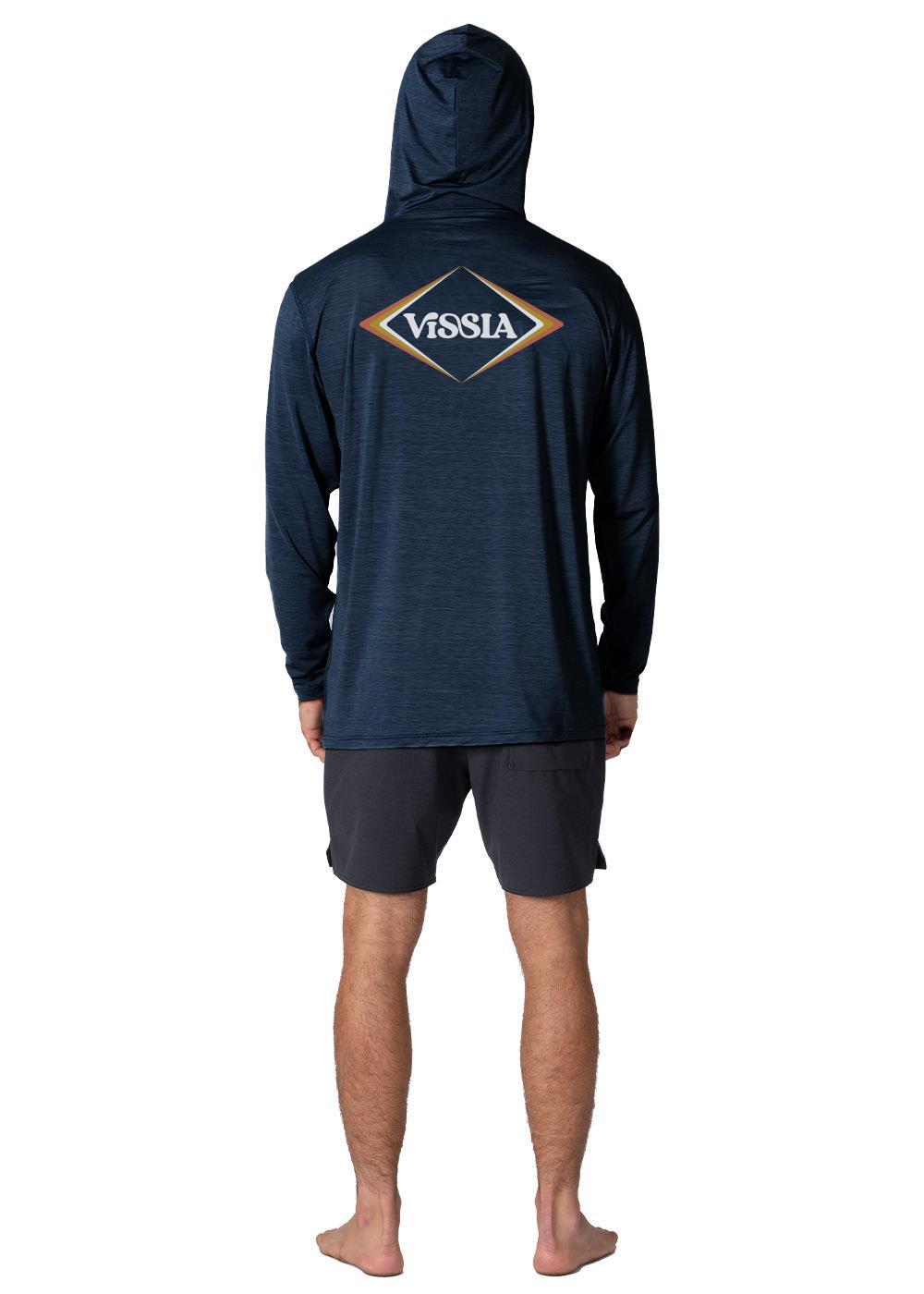 Vissla Twisted Eco Hooded Ls Sun Shirt in Navy Heather