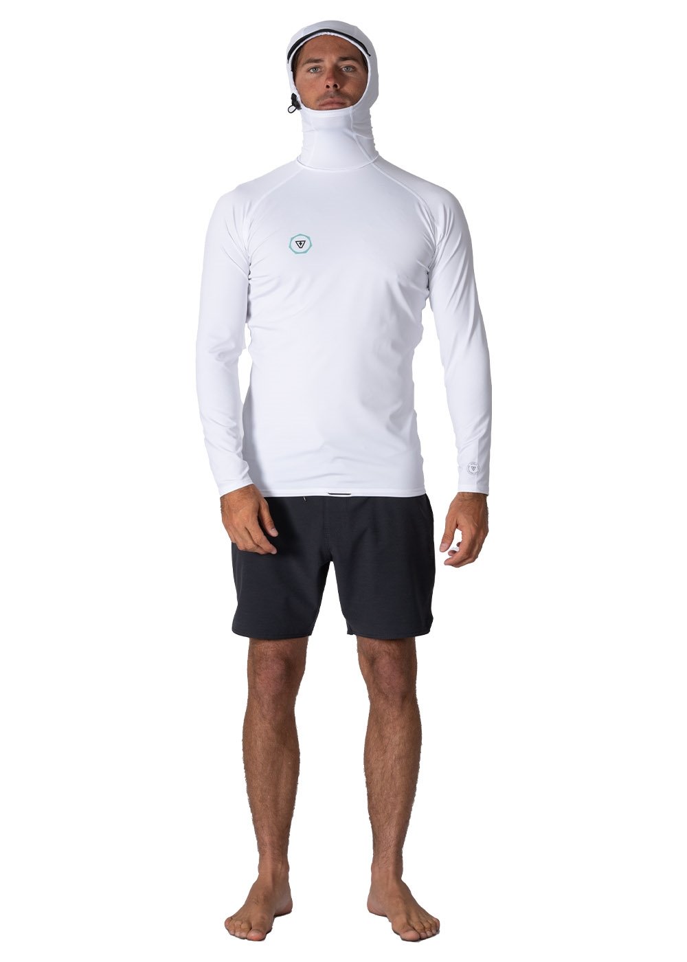 Warm Seas Eco Hooded Ls Rash Guard - WHT