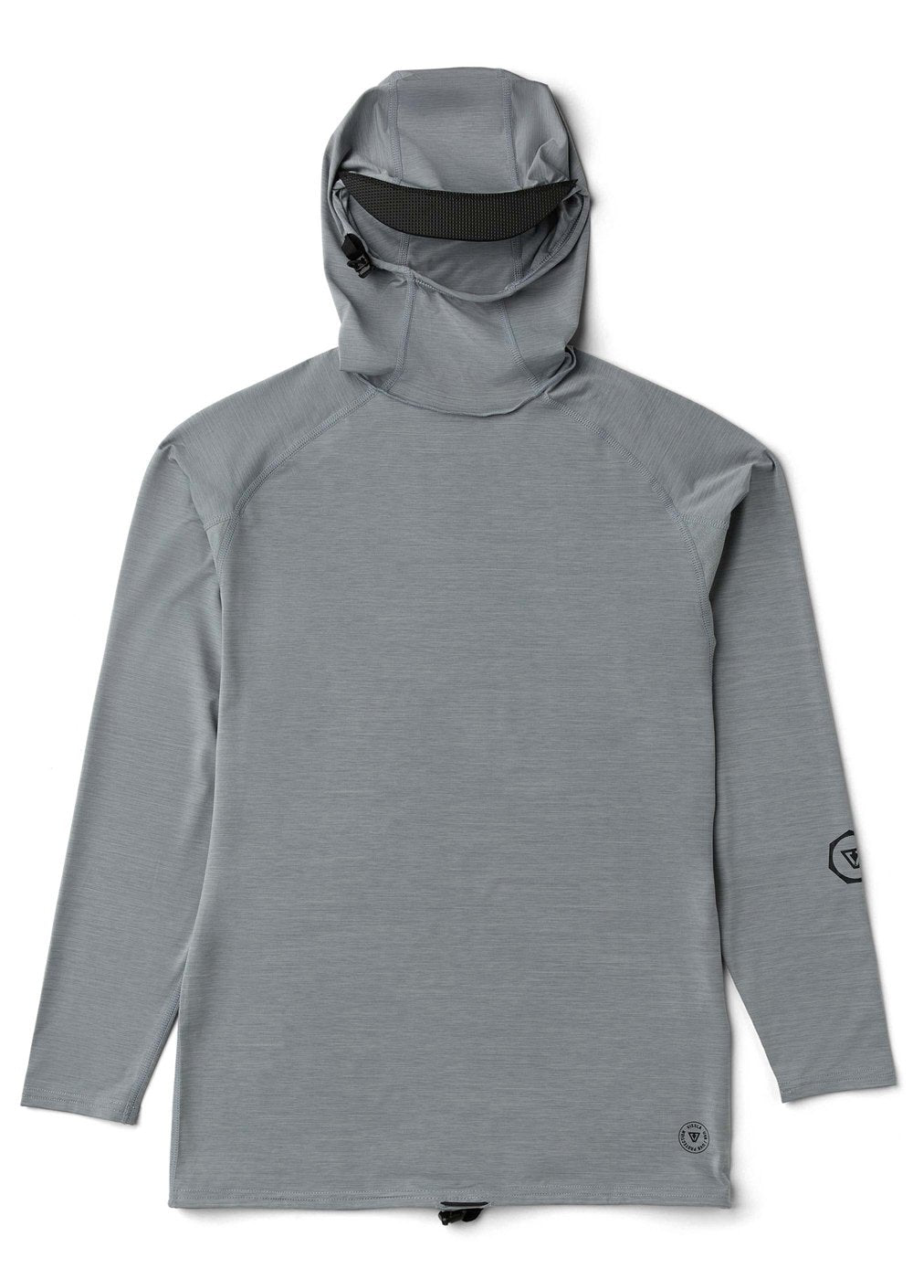 Vissla Warm Seas Eco Hooded Ls Rash Guard in Grey Heather, view 2