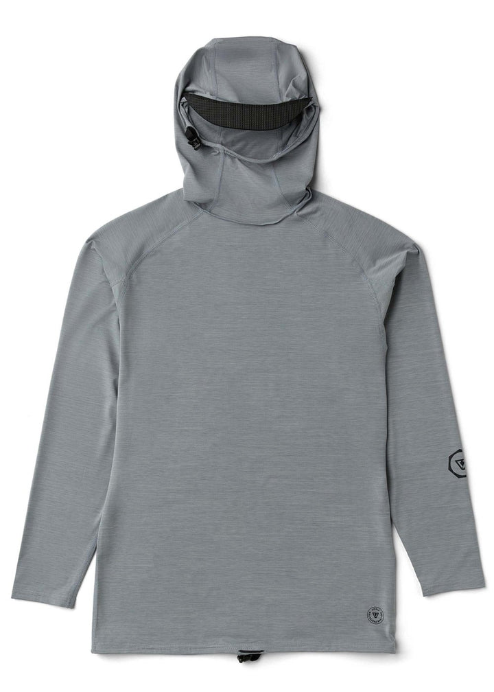 Vissla Warm Seas Eco Hooded Ls Rash Guard in Grey Heather, view 2