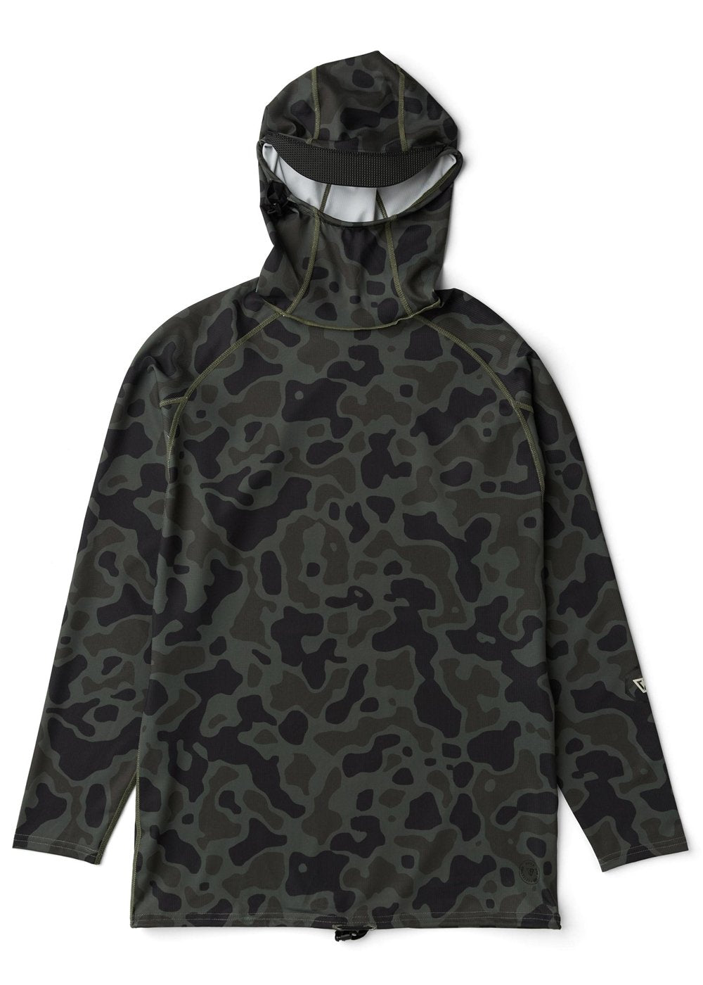 Vissla Warm Seas Eco Hooded Ls Rash Guard in Camo, view 2