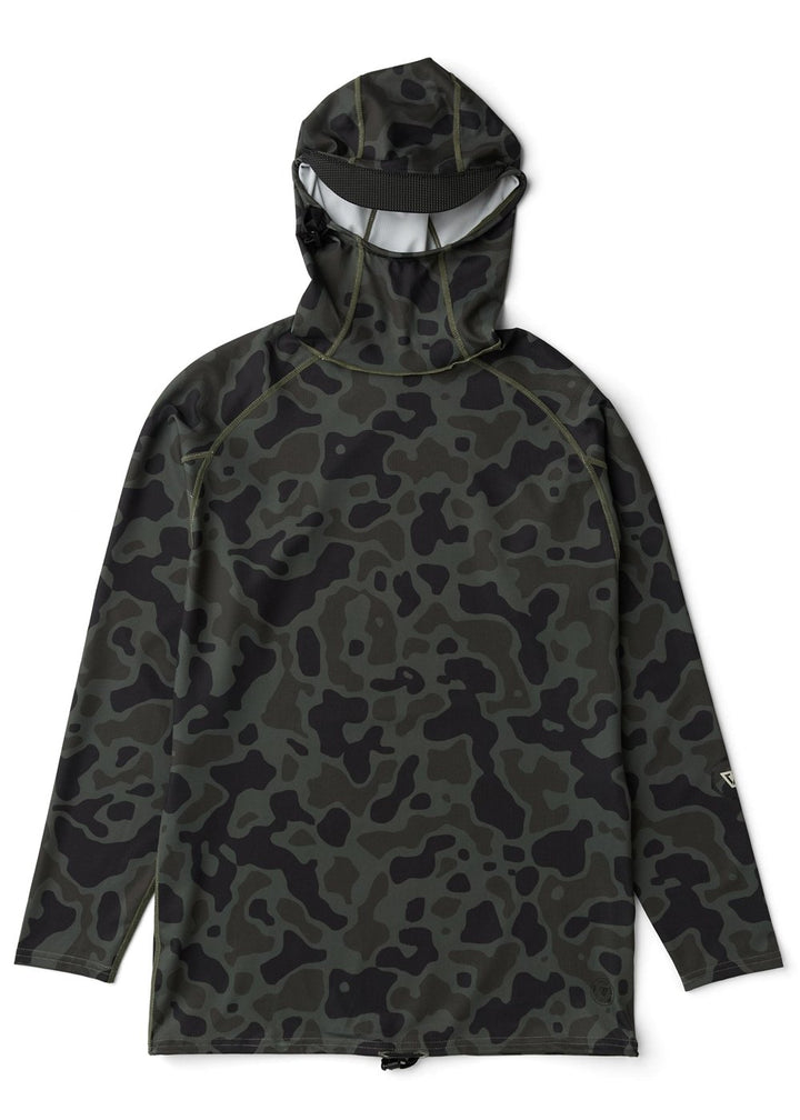 Vissla Warm Seas Eco Hooded Ls Rash Guard in Camo, view 2