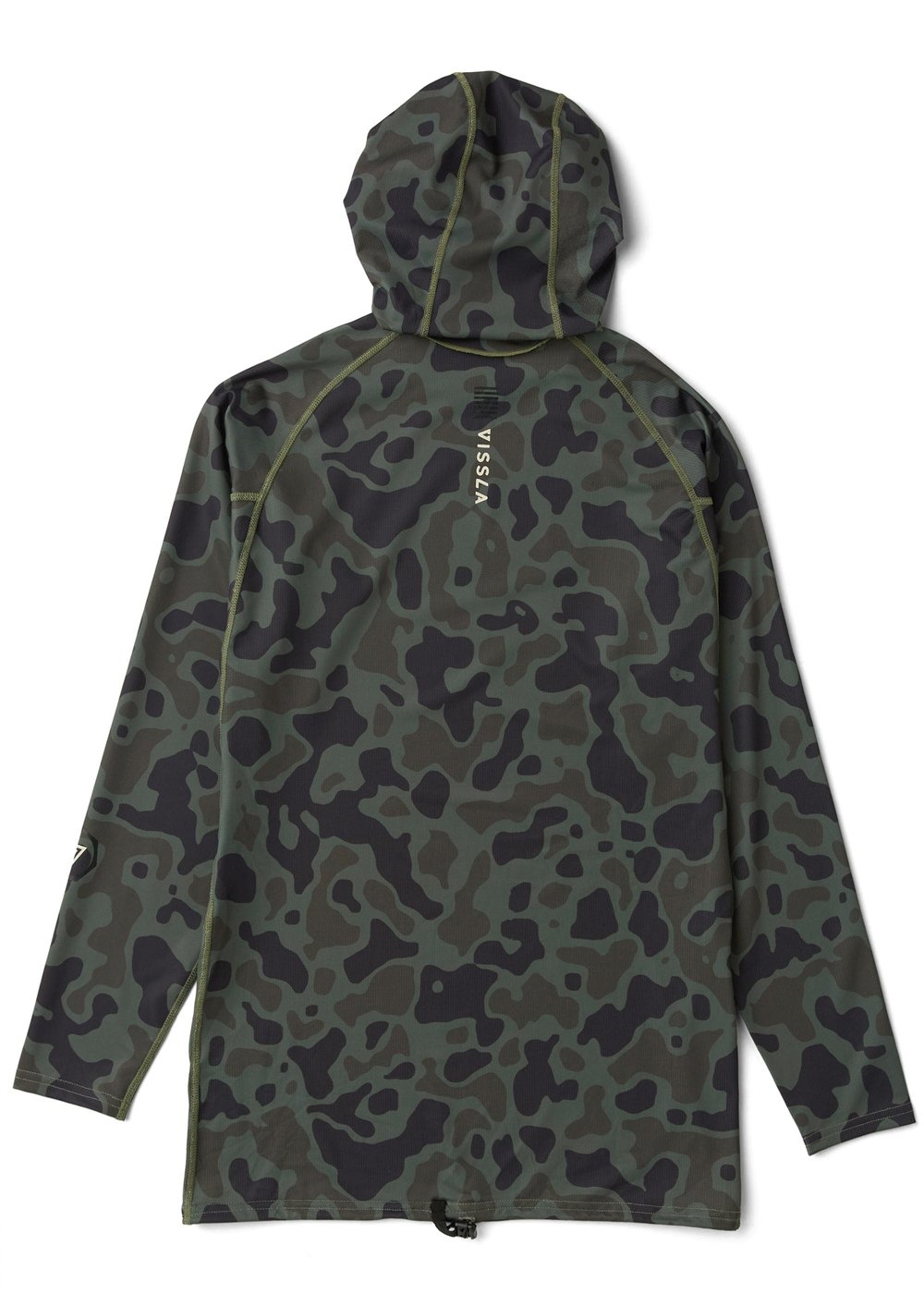 Vissla Warm Seas Eco Hooded Ls Rash Guard in Camo, view 3