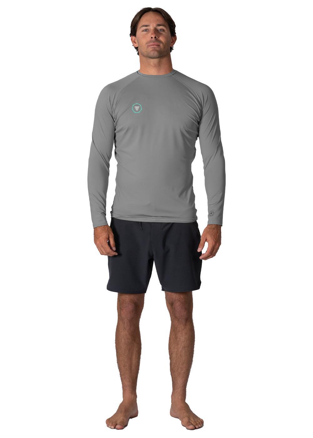 Vissla Warm Seas Eco Ls Rash Guard in Grey Heather