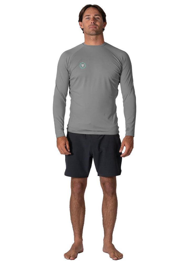 Vissla Warm Seas Eco Ls Rash Guard in Grey Heather