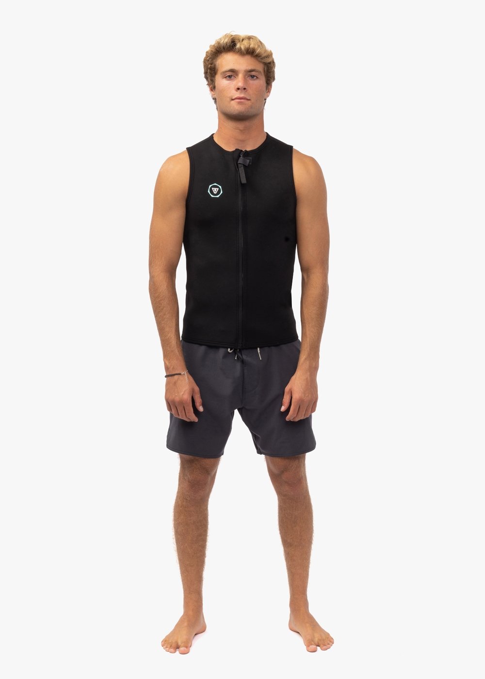 Vissla 7 Seas 2mm Front Zip Vest in Black
