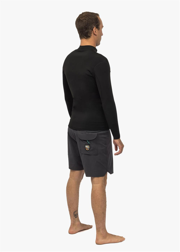 Vissla Solid Sets 2mm Front Zip Jacket in Black, view 2