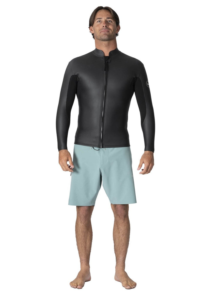Vissla Smooth Front Zip Jacket in Black Smoothie