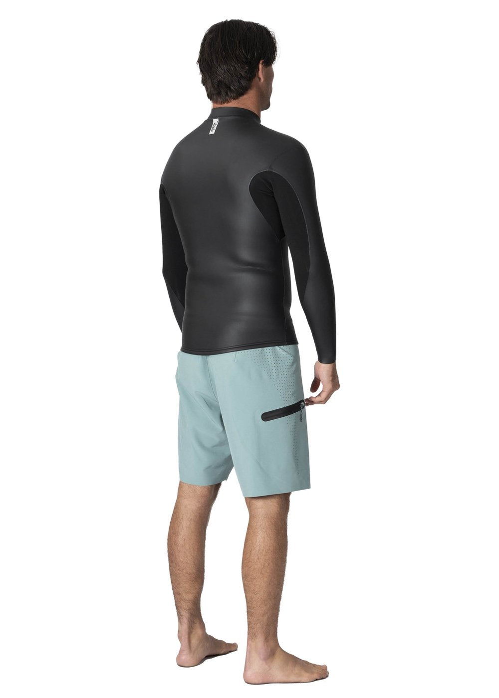 Vissla Smooth Front Zip Jacket in Black Smoothie, view 2