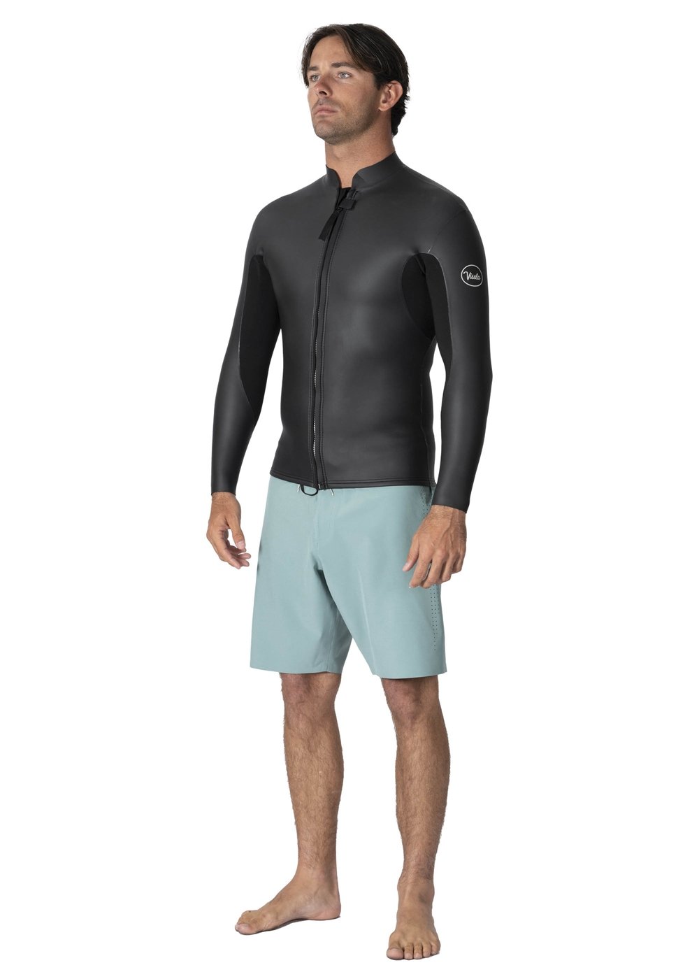 Vissla Smooth Front Zip Jacket in Black Smoothie, view 3