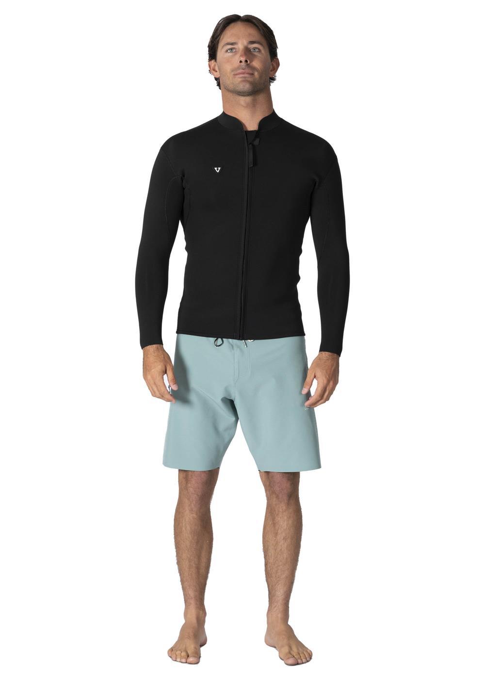 Vissla Solid Sets 2mm Front Zip Jacket in Black