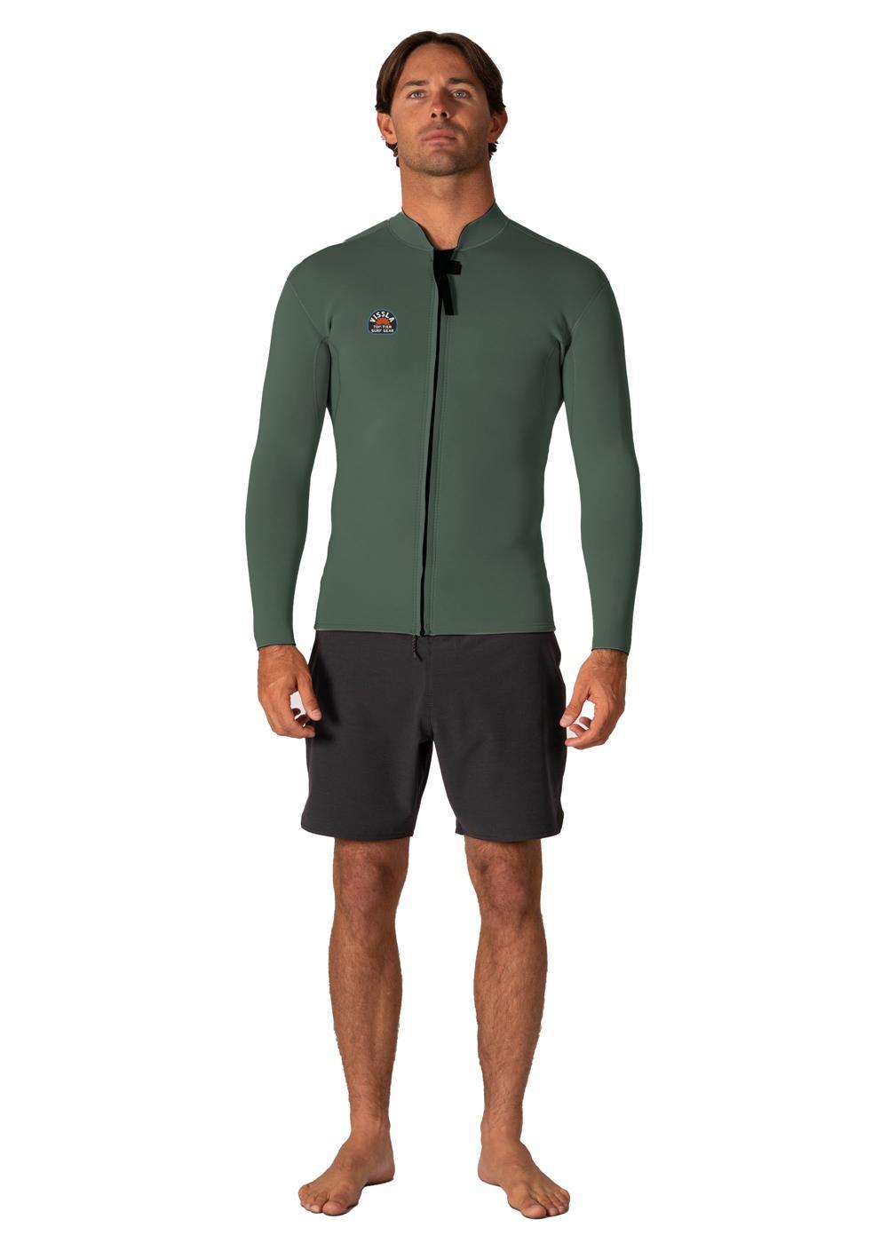 Vissla Solid Sets 2mm Front Zip Jacket in Army