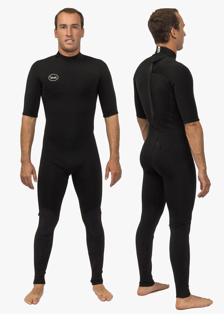 Vissla 7 Seas 2-2 Short Sleeve Back Zip Wetsuit in Black, view 4