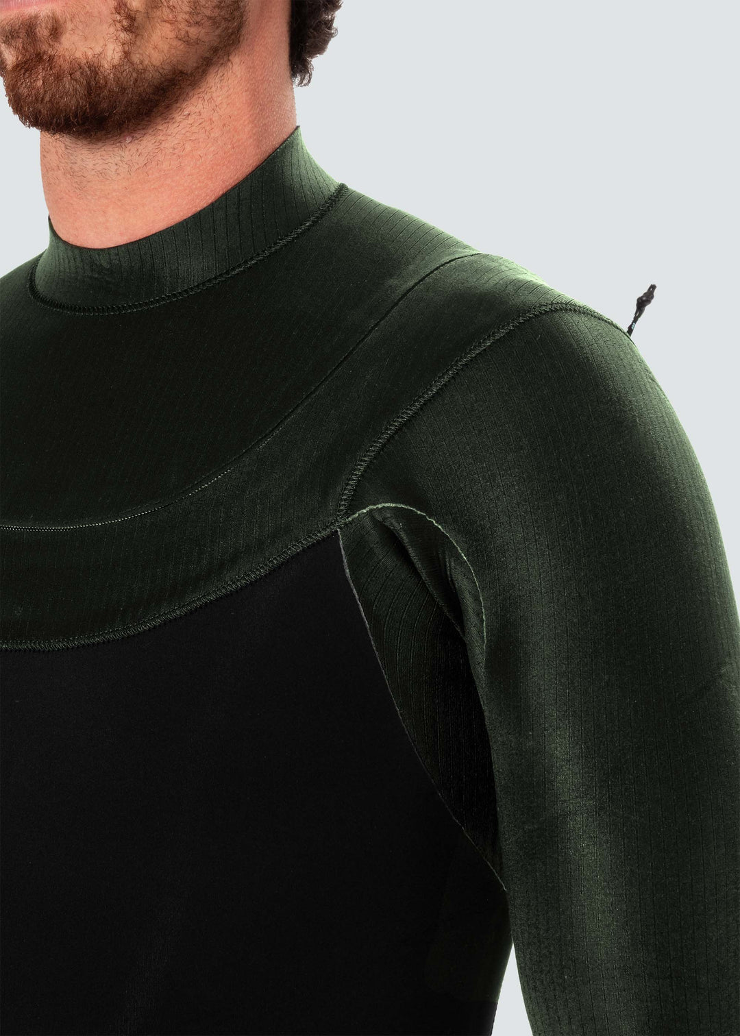 Vissla New Seas 3-2 U-Zip Wetsuit in Surplus, view 4