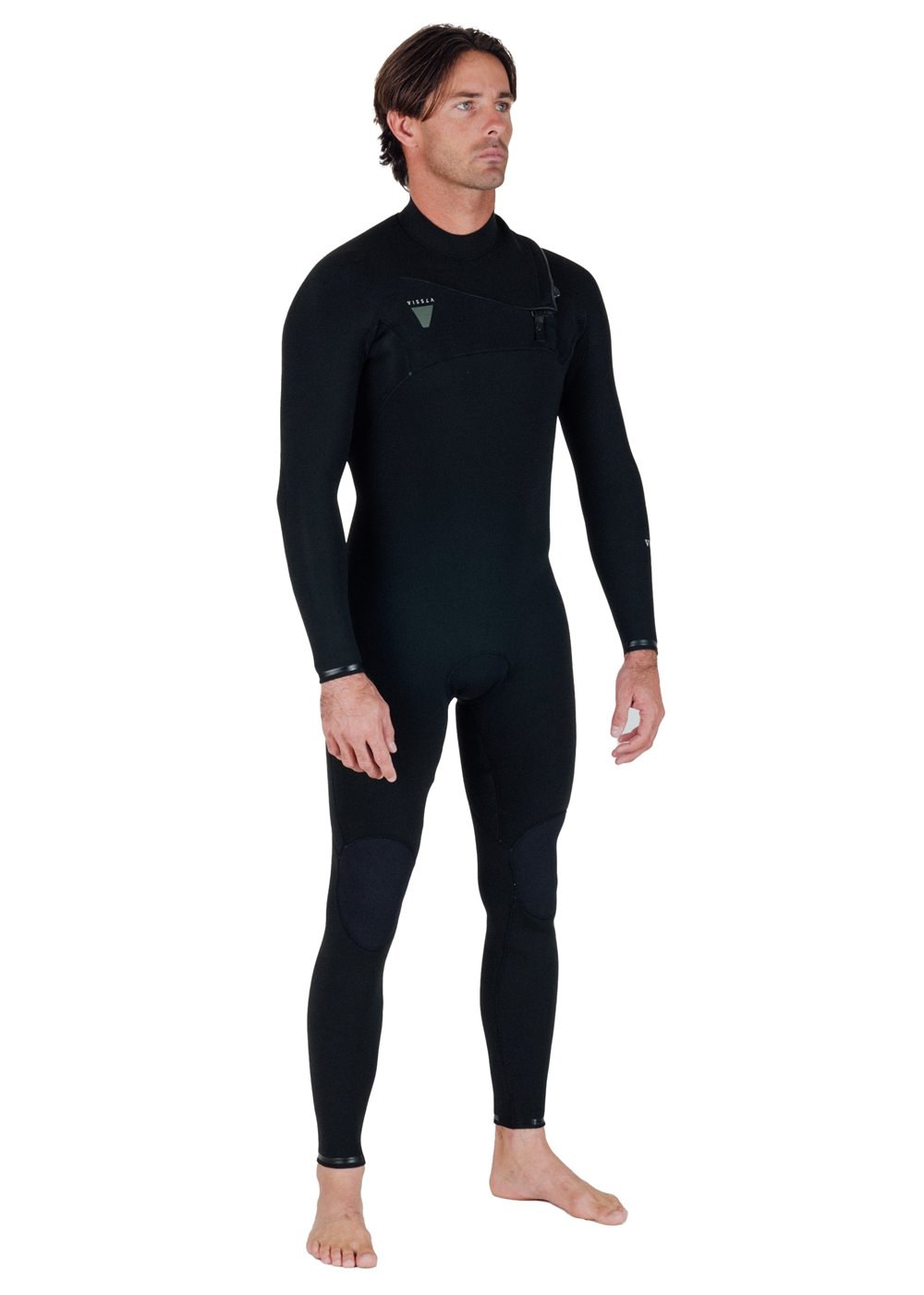 Vissla Natural Seas 3-2 Full Chest Zip in Black, view 4