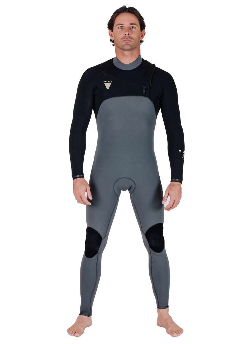 VISSLA ブラック フルスーツ　3㎜×2㎜ Vissla Mens Wetsuit New Seas 3/2 V-Zip Full Suit